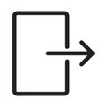 Logout exit icon linear logo mark in black and white