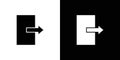 Logout exit icon logo set vector