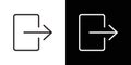 Logout exit icon Thin line flat illustration