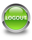 Logout glossy green round button
