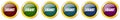 Logout glossy icon set, silver metallic golden vector illustrations in 6 options for web design and mobile applications