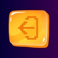 Logout glossy ui button with pixelated icon
