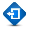 Logout icon elegant blue diamond button