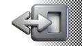 Logout icon, exit symbol, sign out button, user account, access control png transparent image Generative AI