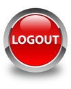 Logout glossy red round button