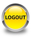 Logout glossy yellow round button