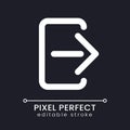 Logout pixel perfect white linear ui icon for dark theme