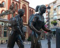 Logrono, La Rioja/Spain; 30/12/18: Monument to pilgrims in Logrono, Spain