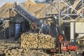 Logs being lifted