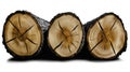 Logs Cut From Trees Displaying Natural Grain Patterns and Rings