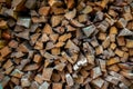 Logs for the fire of the fireplace prepared for the winter Royalty Free Stock Photo