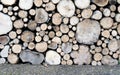Logs stacked on top of each other Royalty Free Stock Photo