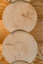 Logs in the wall of the house Royalty Free Stock Photo