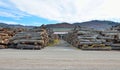 Logs in warehouse Royalty Free Stock Photo