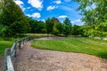 Logwood fence entrance to Ed Zorinsky Lake Park Omaha Nebraska