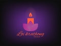 Loi krathong Festival Greeting Icon Design. With pink flower and candle on it Royalty Free Stock Photo