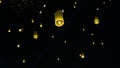 Loy Krathong festival of Thailand beautiful lanterns release in Chinag Mai