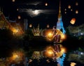 Loi Krathong Thai traditional festival Royalty Free Stock Photo