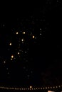 Loi Krathong and Yi Peng released paper lanterns on the sky during night Royalty Free Stock Photo