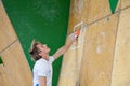 Loic Gaidioz, Vail bouldering qualification Royalty Free Stock Photo