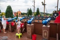 Loifling, Germany - 26 July, 2018: People are having fun shooting from toy guns to each other. Pirates of the Caribbean