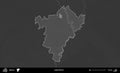 Lojeu District highlighted, Belarus. Grayscale Royalty Free Stock Photo