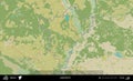 Lojeu District outlined, Belarus. Topographic Humanitarian Royalty Free Stock Photo