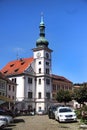 Loket, Czech Republic - August 10, 2023: Town hall of Loket, a town in the Sokolov District in the Karlovy Vary Region of the