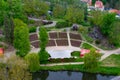 Loket, Czech Republic; 5/20/2019: Elbow Amphitheater, the amphitheater of Loket in the coastline of Ohre river, in Czech Republic