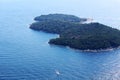 View of island Lokrum from Dubrovnik from Srd mountain, Chroatia