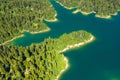 Lokvarsko lake with Risnjak mountain in background, reflection, Lokve, Gorski kotar, Croatia Royalty Free Stock Photo