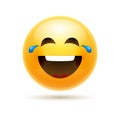 Lol emoji icon smile face. Emoticon joke happy cartoon funny lol emoji illustration