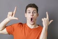 LOL hand gesture to express silly disrespect Royalty Free Stock Photo