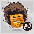 Lol Lots Of Laughs With Laughing Orange With Afro Hairstyle Funny Fruits.