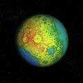 LOLA Lunar Topography Globe. Topographic Map.
