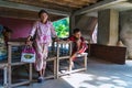 Young students in classroom at Lolei Village, Cambodia Royalty Free Stock Photo