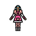 lolita fashion color icon vector illustration