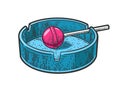 lollipop ashtray line art color sketch vector