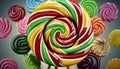 Lollipop background abstract food confectionery dessert candy circle colours colourful confection delicious favor red snack spiral