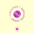 Lollipop boutique logo. Sweets shop emblem.