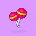 lollipop candy cartoon icon illustration isolated with solid color background Royalty Free Stock Photo