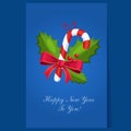 Lollipop Christmas greeting card with text