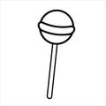 Lollipop Chupa-Chups. Sweetness as a gift. Linear doodle style.