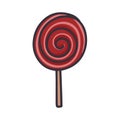 Candy round spiral isolated hand drawn vector illustration