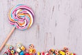 Lollipop and colourful candies