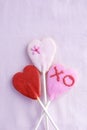 Lollipop cookie hearts Royalty Free Stock Photo