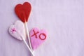 Lollipop cookie hearts Royalty Free Stock Photo