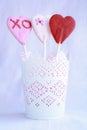 Lollipop cookie hearts Royalty Free Stock Photo