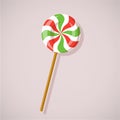 Lollipop flat icon. Illustration for holiday, sweet, treat or childy concept