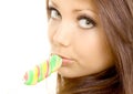 Lollipop girl sweet candy Royalty Free Stock Photo